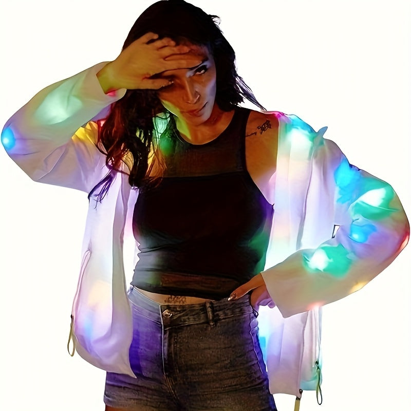 1pc Of Luminous Clothing, LED Jacket, Glittering Jacket, Hooded Sweatshirt, Carnival Light, Adult Clothing, Family Clothing, Men'S And Women'S Dance Club Luminous Clothing